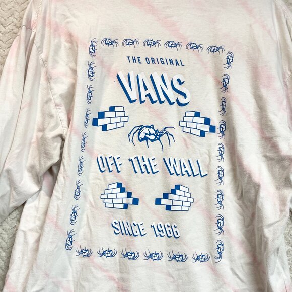 Vans Widow Maker Cool Pink Tie Dye L/S Mens t-shirt Size Large | Skater Grunge - Picture 4 of 9